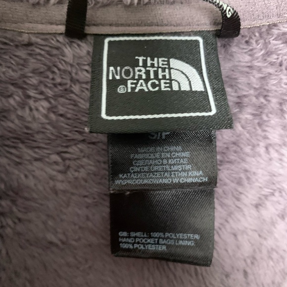 Women’s The North Face Gray/Purple Zip-up Hooded Sherpa Jacket SZ S - Picture 3 of 6